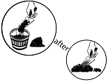 I filled the pot with the mixture, after I had mixed the soil and the manure together.